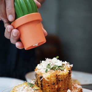 Mlynček na korenie/soľ QUALY Cactus, oranžový