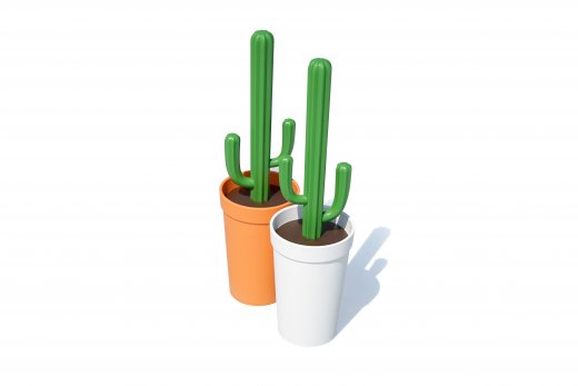 Vtipná WC kefa (kaktus) QUALY Cacbrush, biela-zelená