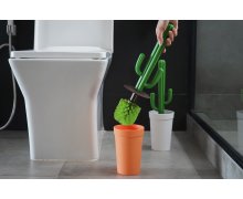 Vtipná WC kefa (kaktus) QUALY Cacbrush, oranžová-zelená