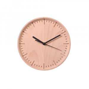 Drevené nástenné hodiny PANA OBJECTS Meter, (buk), prírodná, čierna (26 cm.)