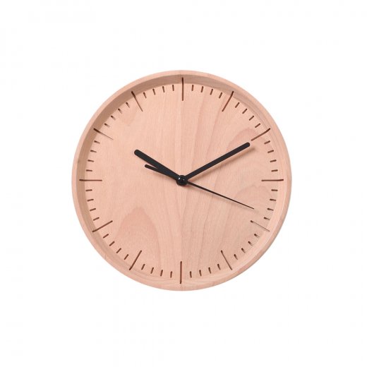 Drevené nástenné hodiny PANA OBJECTS Meter, (buk), prírodná, čierna (26 cm.)