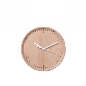 Drevené nástenné hodiny PANA OBJECTS Meter, (buk), prírodná, biela (26 cm.)