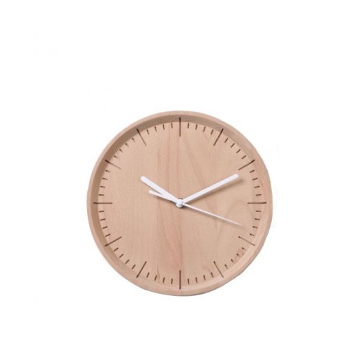 Drevené nástenné hodiny PANA OBJECTS Meter, (buk), prírodná, biela (26 cm.)