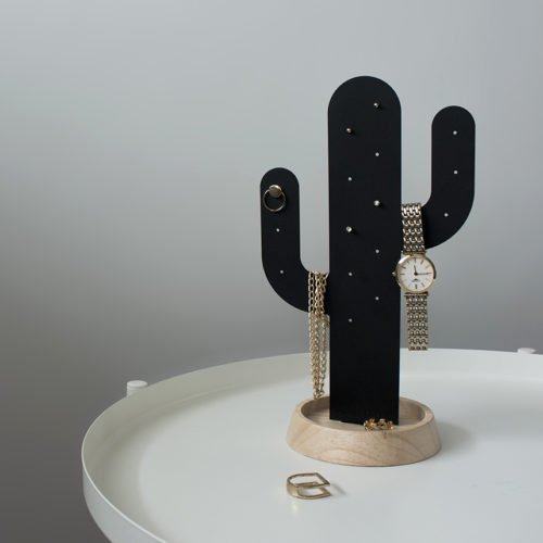 Stojan na šperky/hodinky MORE OVER Cactus, (kov, drevo) čierny