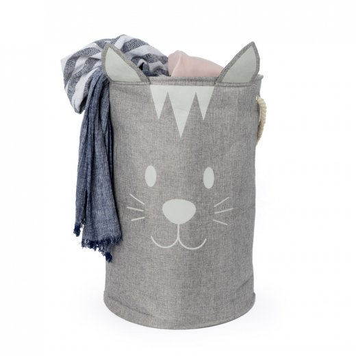 Textilný kôš na prádlo BALVI Meow - šedý