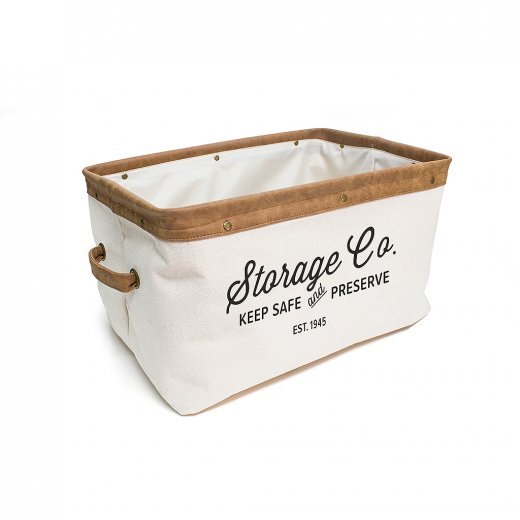Multifunkčný úložný box/stojan na noviny BALVI Vintage, (textilný) biely, 24 l.