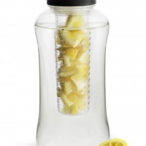 Fľaša na vodu s difuzérom na ovocie SAGAFORM Fresh Large, 1,8L, čierna