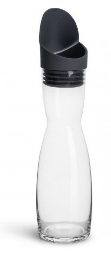 Karafa na vodu s nálevkou v uzávere SAGAFORM Flip, 1l, šedá