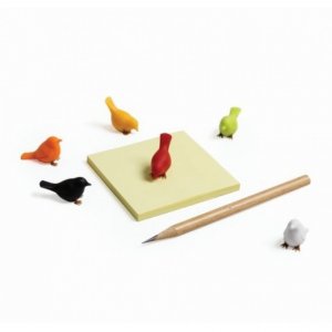Sada magnetov na chladničku QUALY Mini Sparrow Magnet, (farebné vtáčiky), 6 ks.