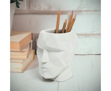 Stojan na písacie potreby BALVI The Head (biely cement)