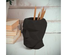 Stojan na písacie potreby BALVI The Head (čierny cement)