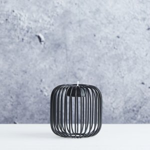 Svietnik POINT VIRGULE Wire, (kov) čierny, 9,5 x 9,5 cm,