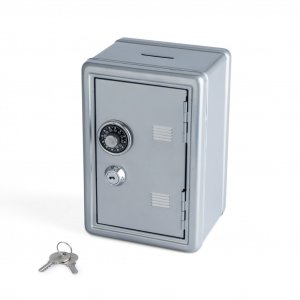 Pokladnička s dvojitým zamykaním BALVI Double Lock, (trezor), strieborná