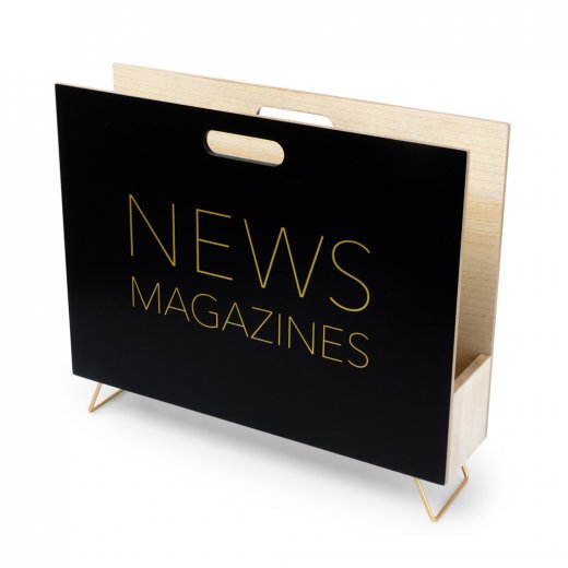 Stojan na noviny BALVI News, čierny, (drevo, kov)