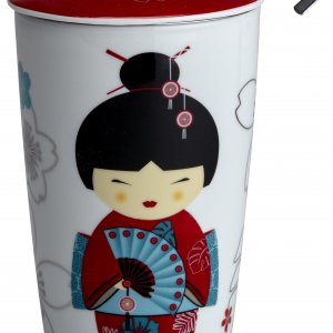 Termohrnček s čajovým sitkom EIGENART TEAEVE Geisha Red, 350 ml
