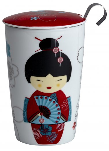 Termohrnček s čajovým sitkom EIGENART TEAEVE Geisha Red, 350 ml