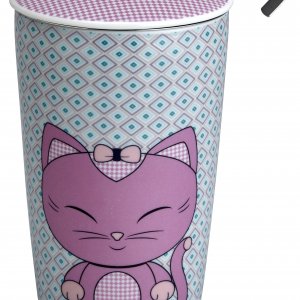 Termohrnček s čajovým sitkom EIGENART TEAEVE Miew Pinky, 350 ml
