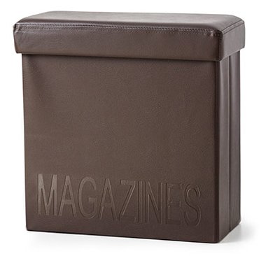Box na noviny/taburetka BALVI Relax, (koža) hnedý