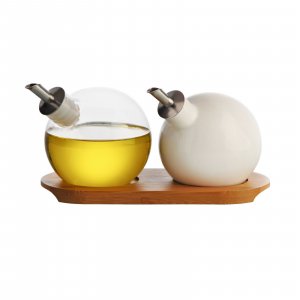 Karafy na olej a ocot  so stojanom TYPHOON Orb (sklo, porcelán)
