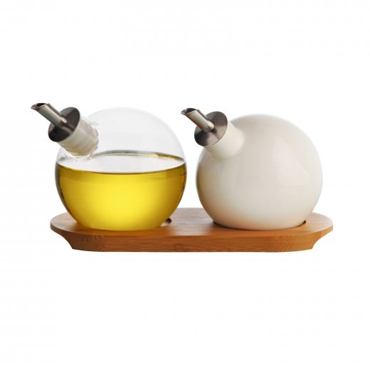 Karafy na olej a ocot  so stojanom TYPHOON Orb (sklo, porcelán)