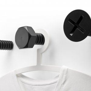 Nástenné vešiaky "skrutky" QUALY Screw Collection, čierne