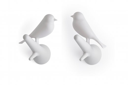 Nástenný vešiak QUALY Hook Sparrow - 2 ks. biela/biela