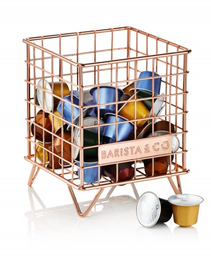 Stojan na kávové kapsule BARISTA&Co Pod Cage, meď