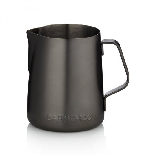 Kanvička na mlieko BARISTA&Co Milk Jug, nerez, čierna, 350 ml.