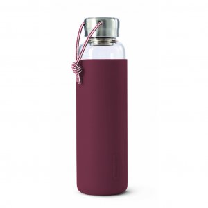 Sklenená fľaša na vodu BLACK+BLUM Glass Water Bottle, vínová