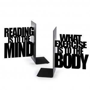 Knižné zarážky BALVI Mind Exercise, čierne