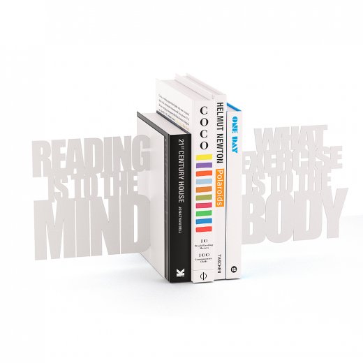 Knižné zarážky BALVI Mind Exercise, biele