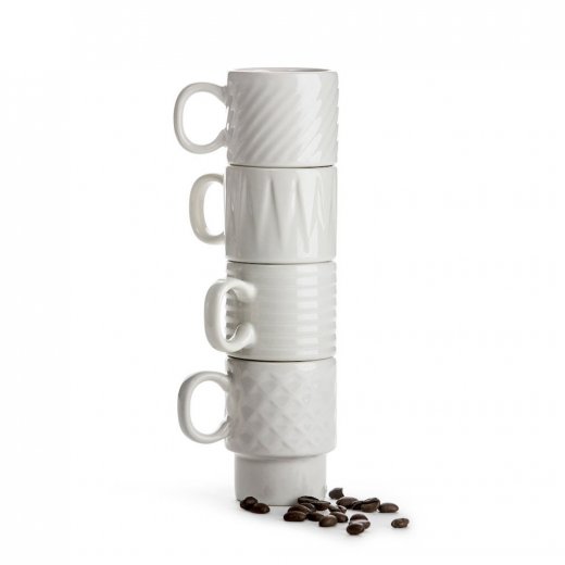 Espresso šálky SAGAFORM Coffee&More, 4ks, 100 ml, biele