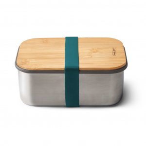 Sandwich Box Large BLACK+BLUM nerez/bambus, 1,25L, oceánovo modrý
