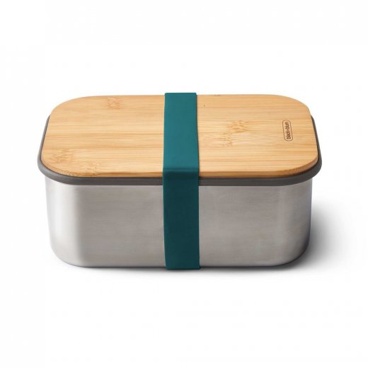 Sandwich Box Large BLACK+BLUM nerez/bambus, 1,25L, oceánovo modrý