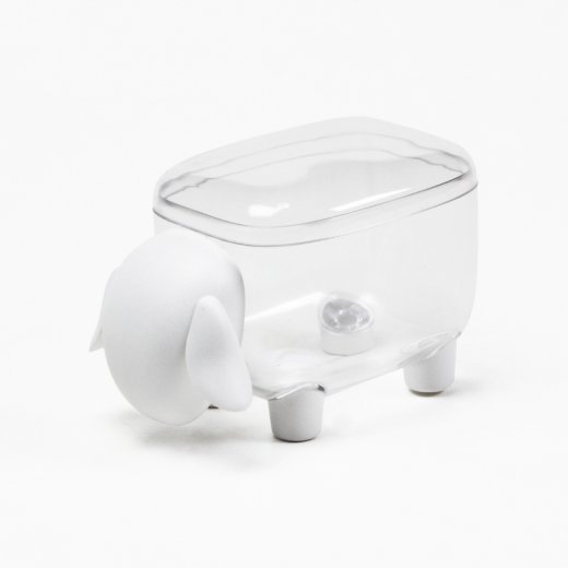 Zásobník QUALY Sheep Shape Container, malý/biely/číra dóza