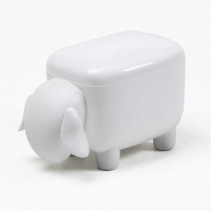 Zásobník QUALY Sheep Shape Container, malý/biely/biely dóza