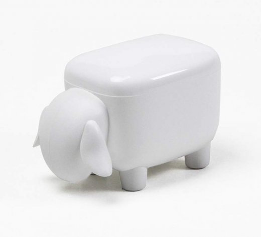 Zásobník QUALY Sheep Shape Container, malý/biely/biely dóza