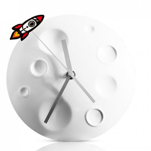 Hodiny SUCK UK Rocket Moon Clock, 20cm