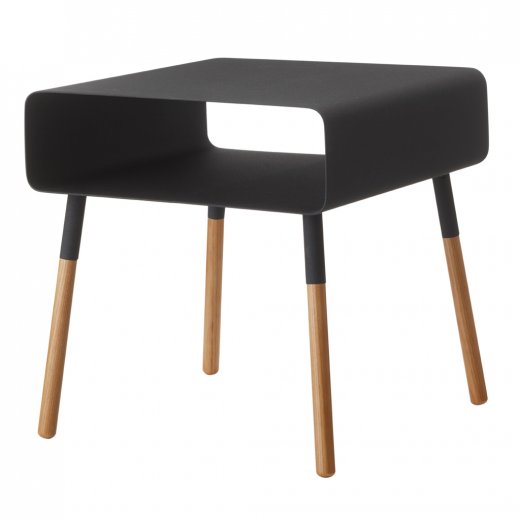 Stolík s poličkou YAMAZAKI Plain, čierny