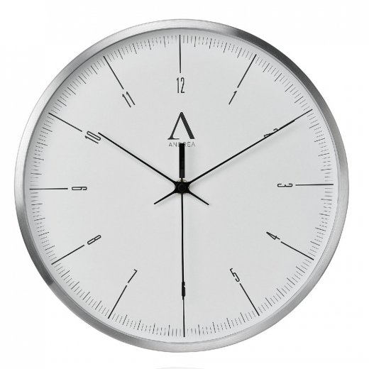 Nástenné hodiny ANDREA HOUSE, biele/aluminium, 30cm